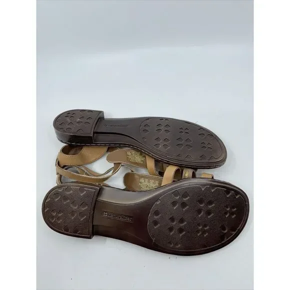 Naturalizer Size 12W Brown Leather Gladiator Sandals  Beaded Rhapsody - Picture 7 of 7